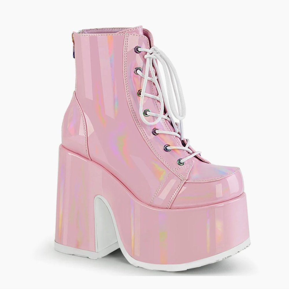 Demonia Camel 203 Lace-Up Ankle Boot